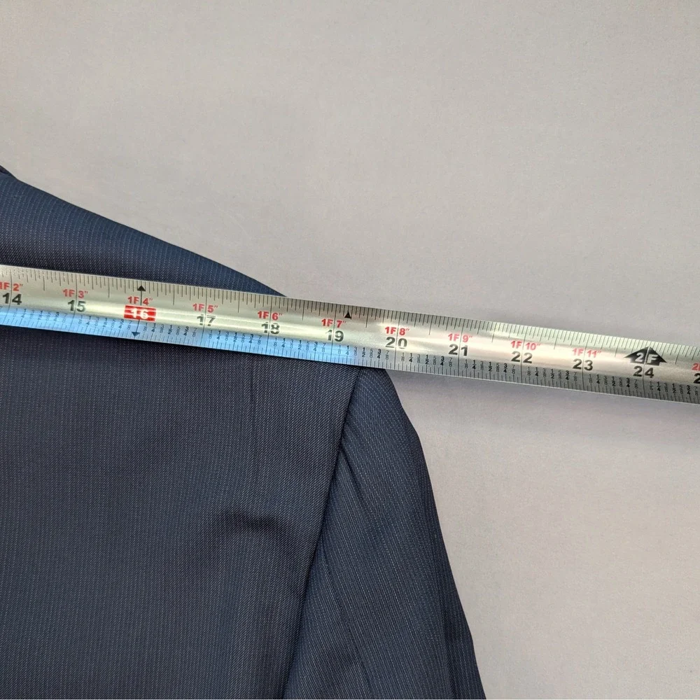 Hickey Freeman Navy Blazer USA Made Wool Sport Coat 42L Classic